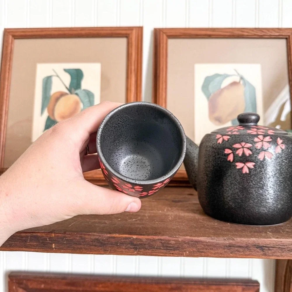 Vintage Japanese Floral Teapot and Cup